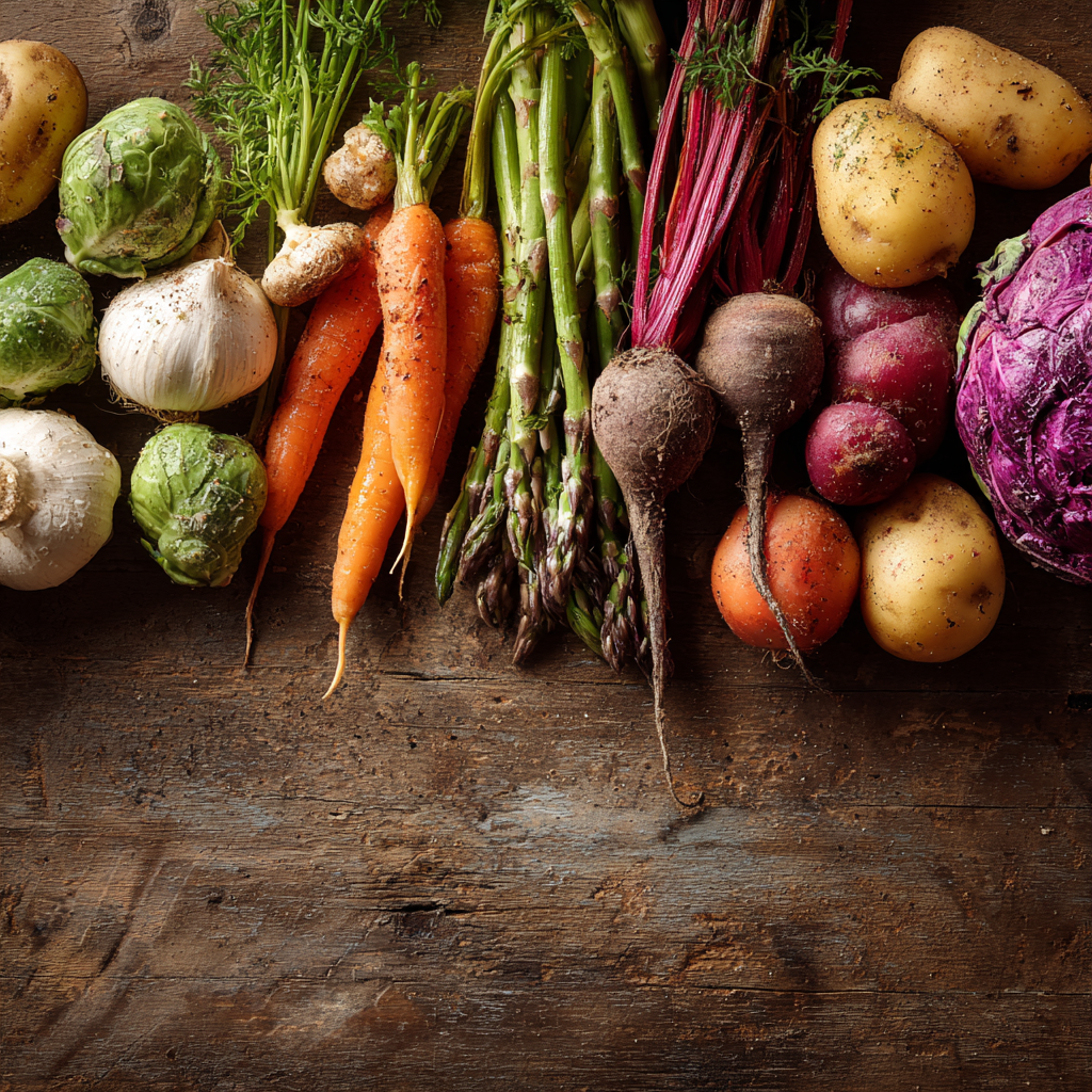 Кольорова тарілка з різноманітними продуктами